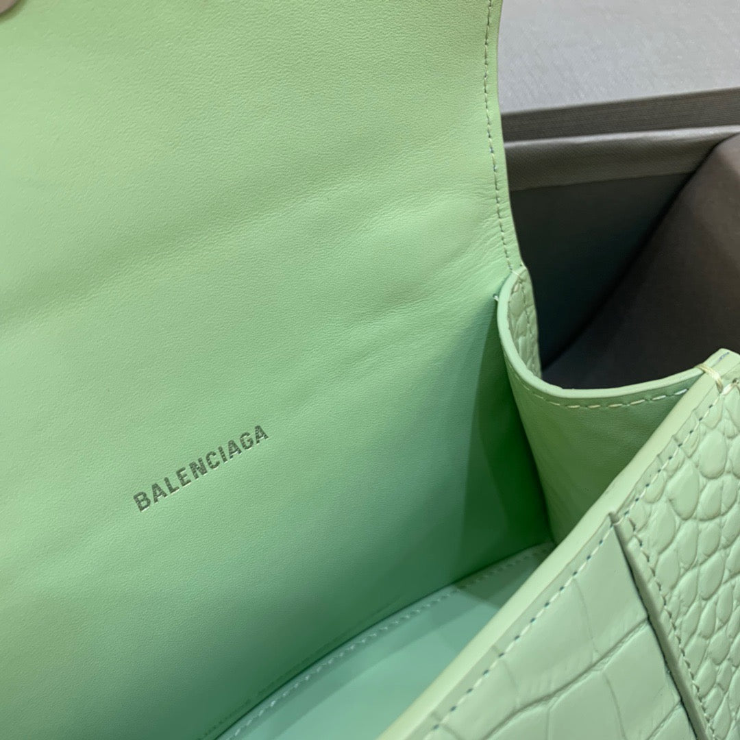 Balen Hourglass XS Handbag In Light Green, For Women, Bags 7.4in/19cm