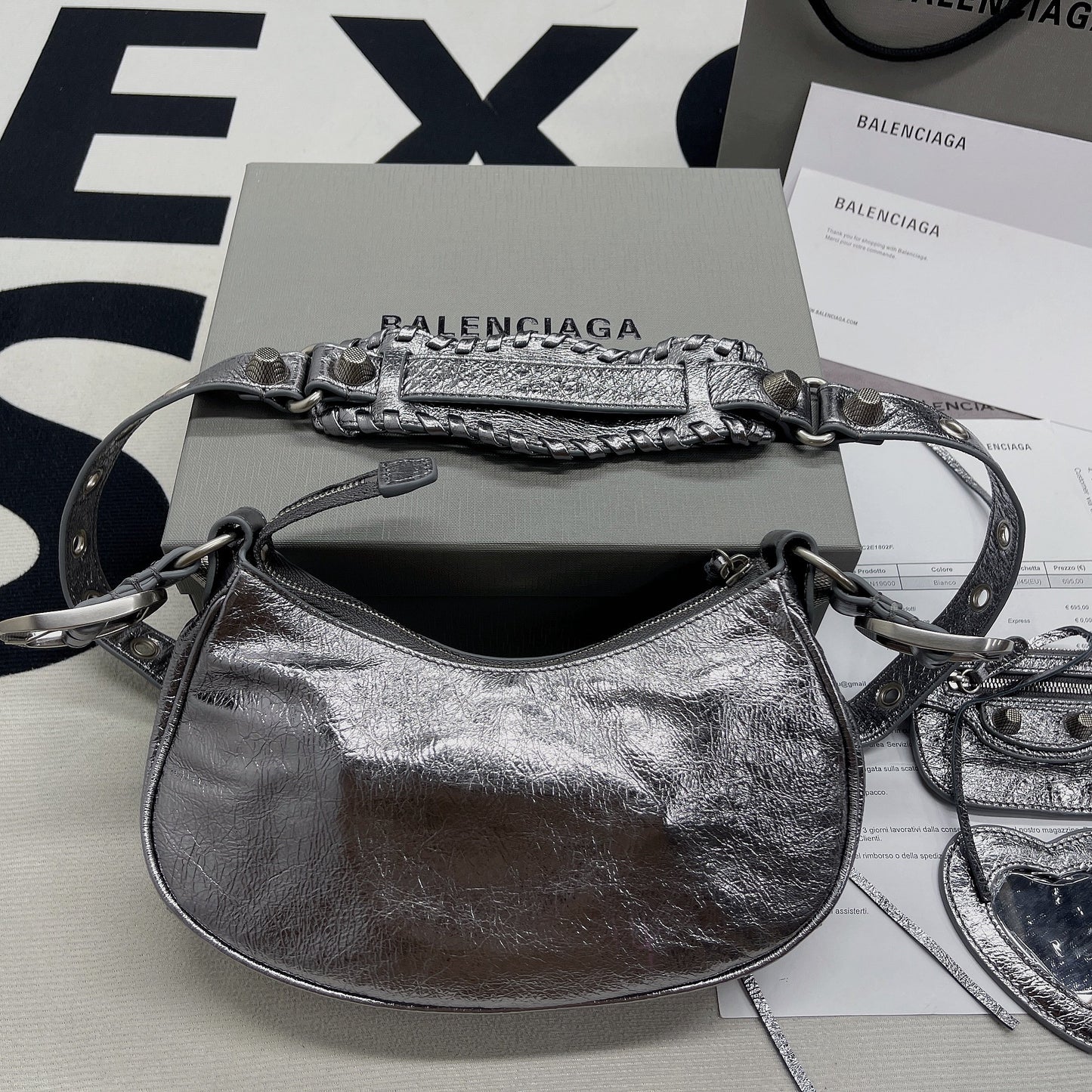 Balen Le Cagole XS Shoulder Bag In Grey, For Women, Bags 10.2in/26cm