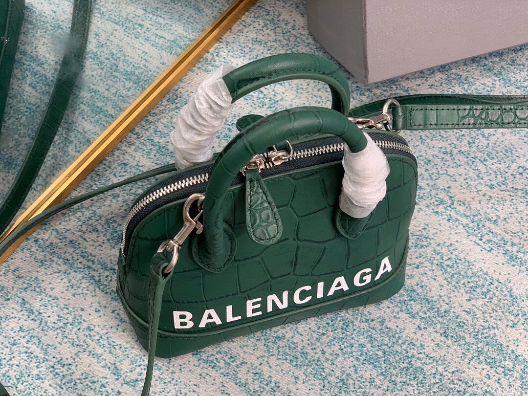Balen Ville Mini Handbag In Dark Green, For Women, Bags 4.7in/12cm