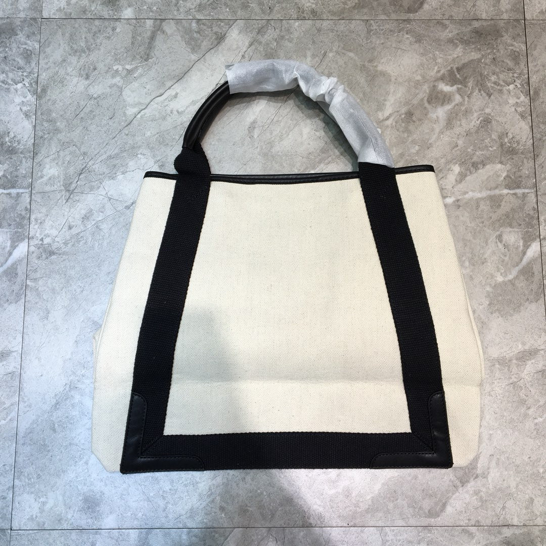 Balen Navy Medium Cabas Tote Bag In Black, For Women, Bags 14.1in/36cm 5812922HH3N9260