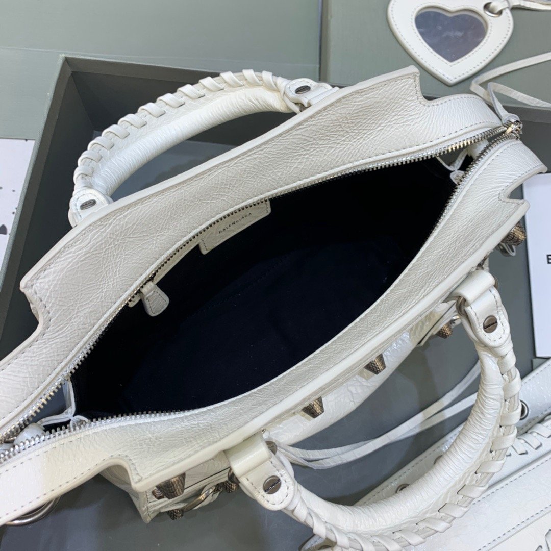 Balen Neo Cagole XS Handbag In White , For Women, Bags 10.2in/26cm 700940210B09104