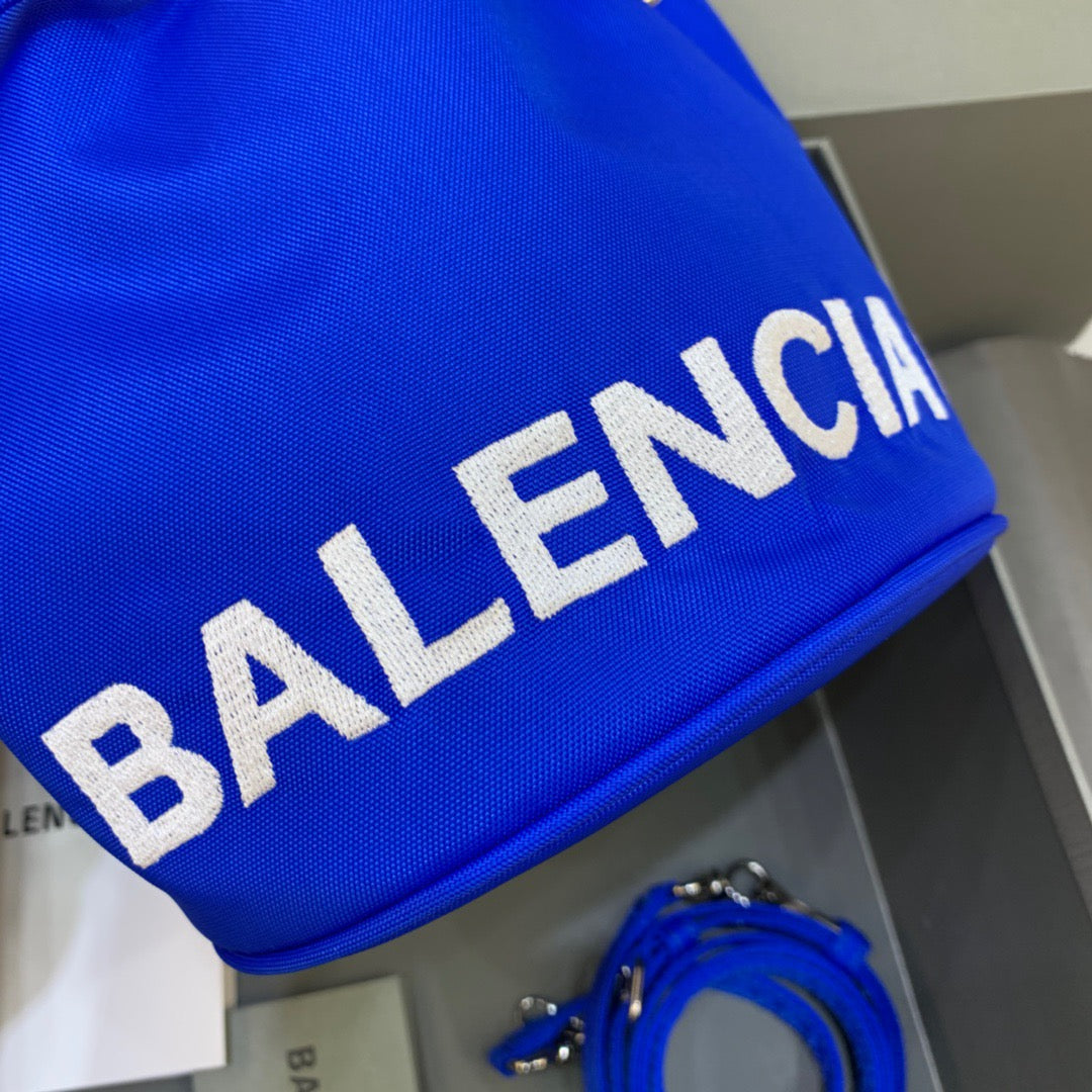 Balen Le Cagole Medium Bucket Bag In Blue, For Women, Bags 11.8in/30cm