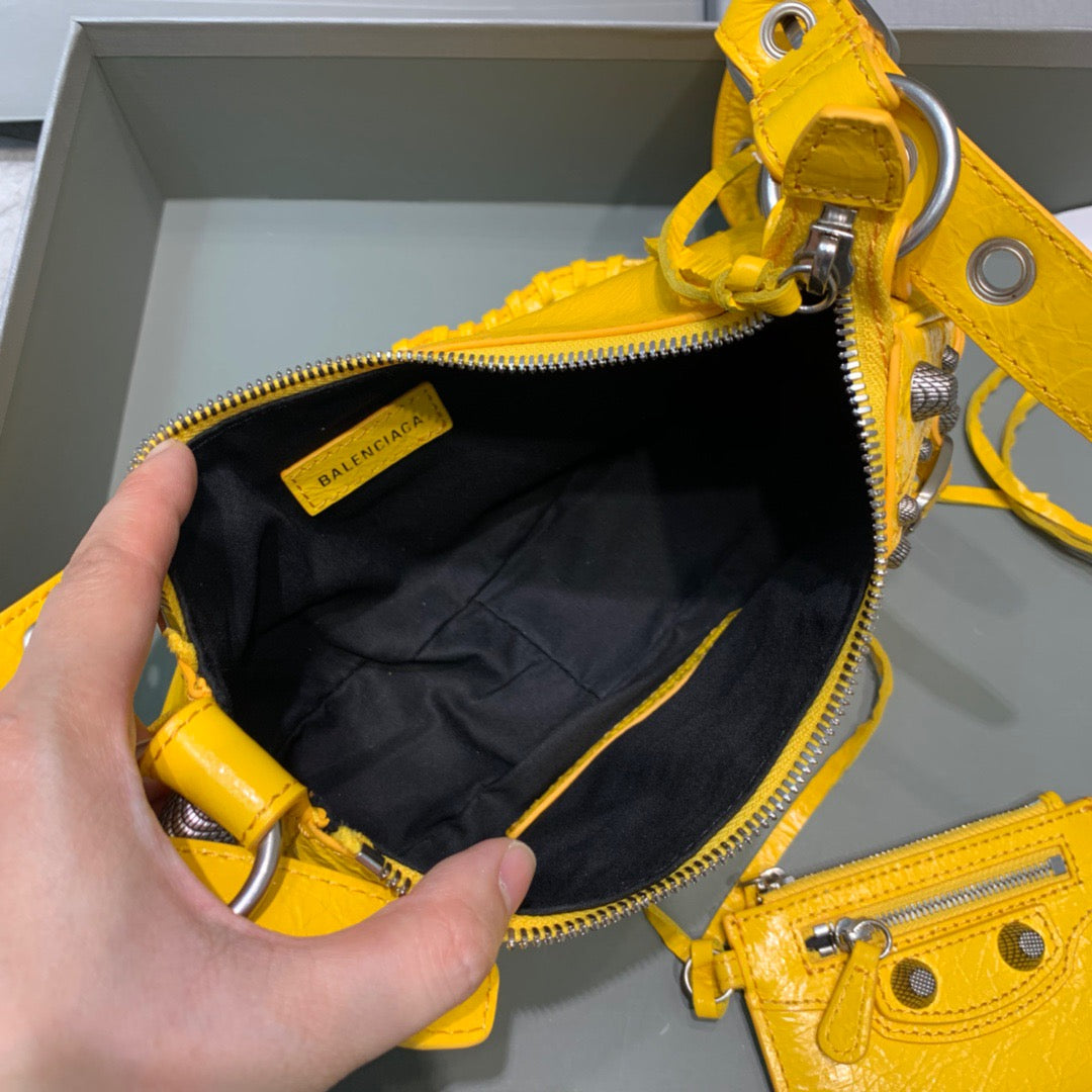 Balen Le Cagole XS Shoulder Bag In Yellow, For Women, Bags 10.2in/26cm