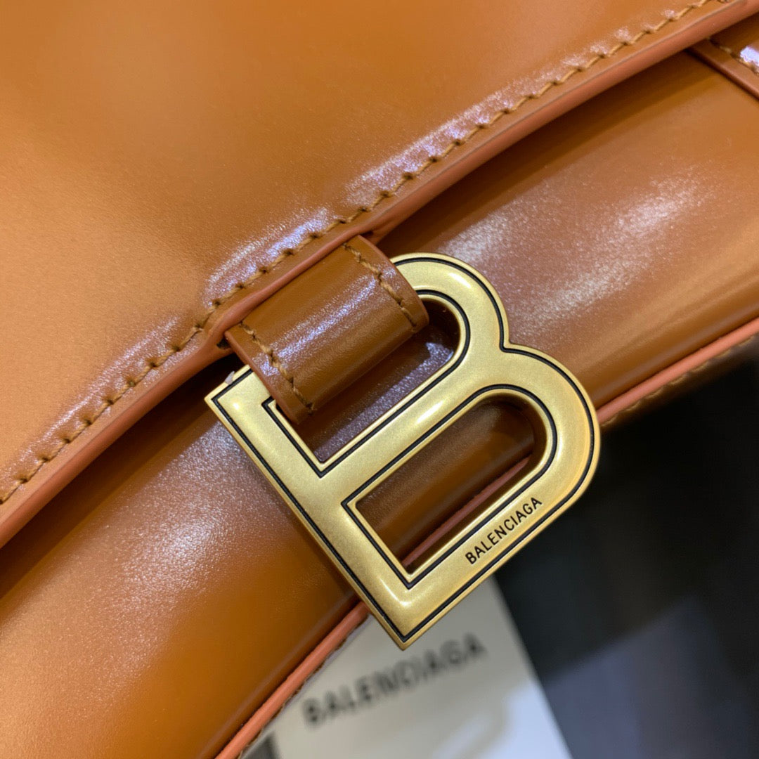 Balen Hourglass Small Handbag In Brown, For Women, Bags 9in/23cm