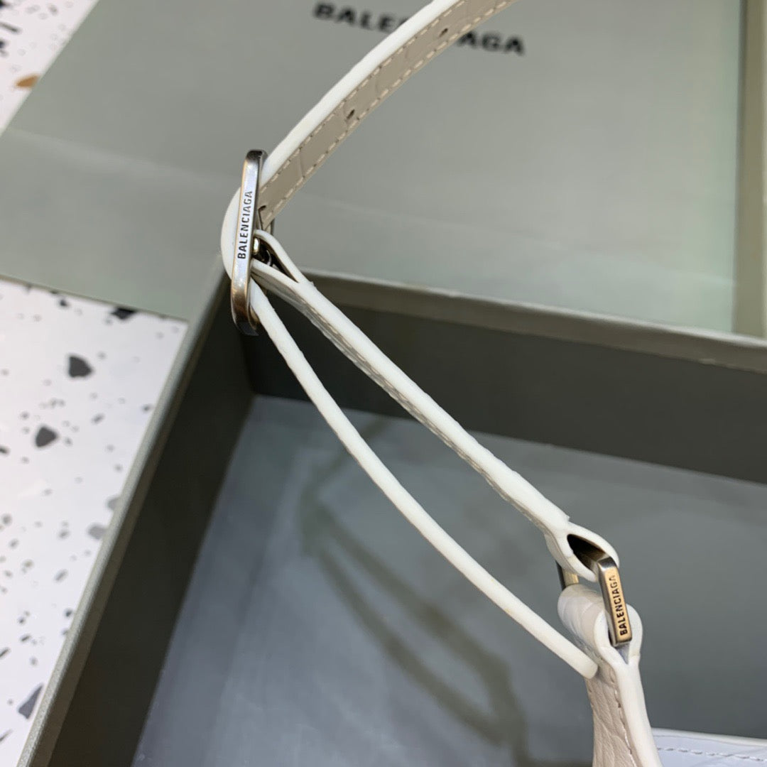 Balen XX Small Hobo Bag In White, For Women, Bags 7.8in/20cm 6955892108Y9001