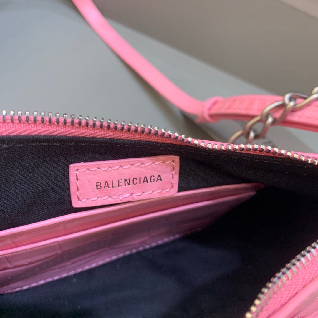 Balen Le Cagole Mini Bag With Chain In Pink, For Women, Bags 8.2in/21cm 69581423EBY5812