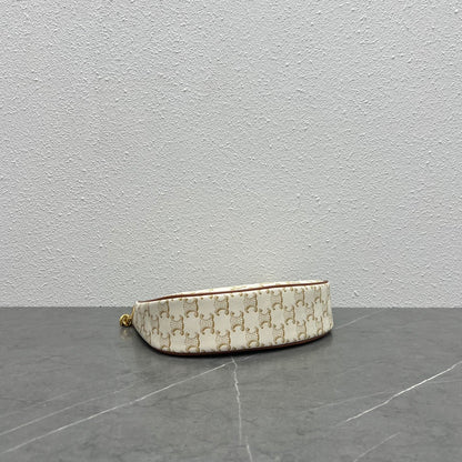 CE Medium Ava Chain In Triomphe Canvas White For Women 10in/25cm