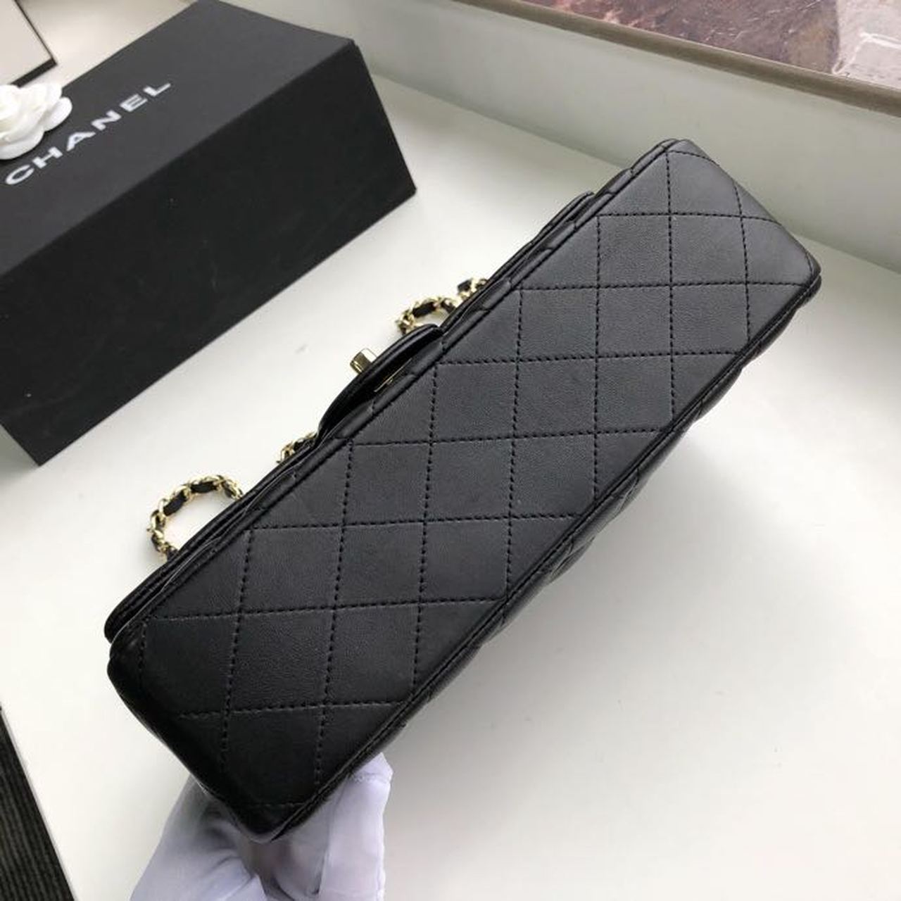 Chanel Classic Handbag Gold Toned Hardware Black For Women, Women’s Bags, Shoulder And Crossbody Bags 10.2in/26cm A01112