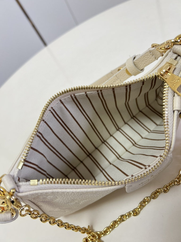 LV Easy Pouch On Strap Monogram Empreinte Crème White For Spring 