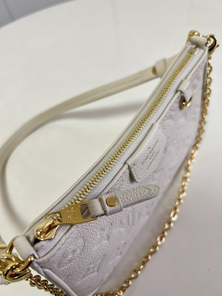 LV Easy Pouch On Strap Monogram Empreinte Crème White For Spring 