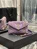 YSSL Puffer Toy Bag Blesched Lilac In Denim For Women 9in/23cm YSL