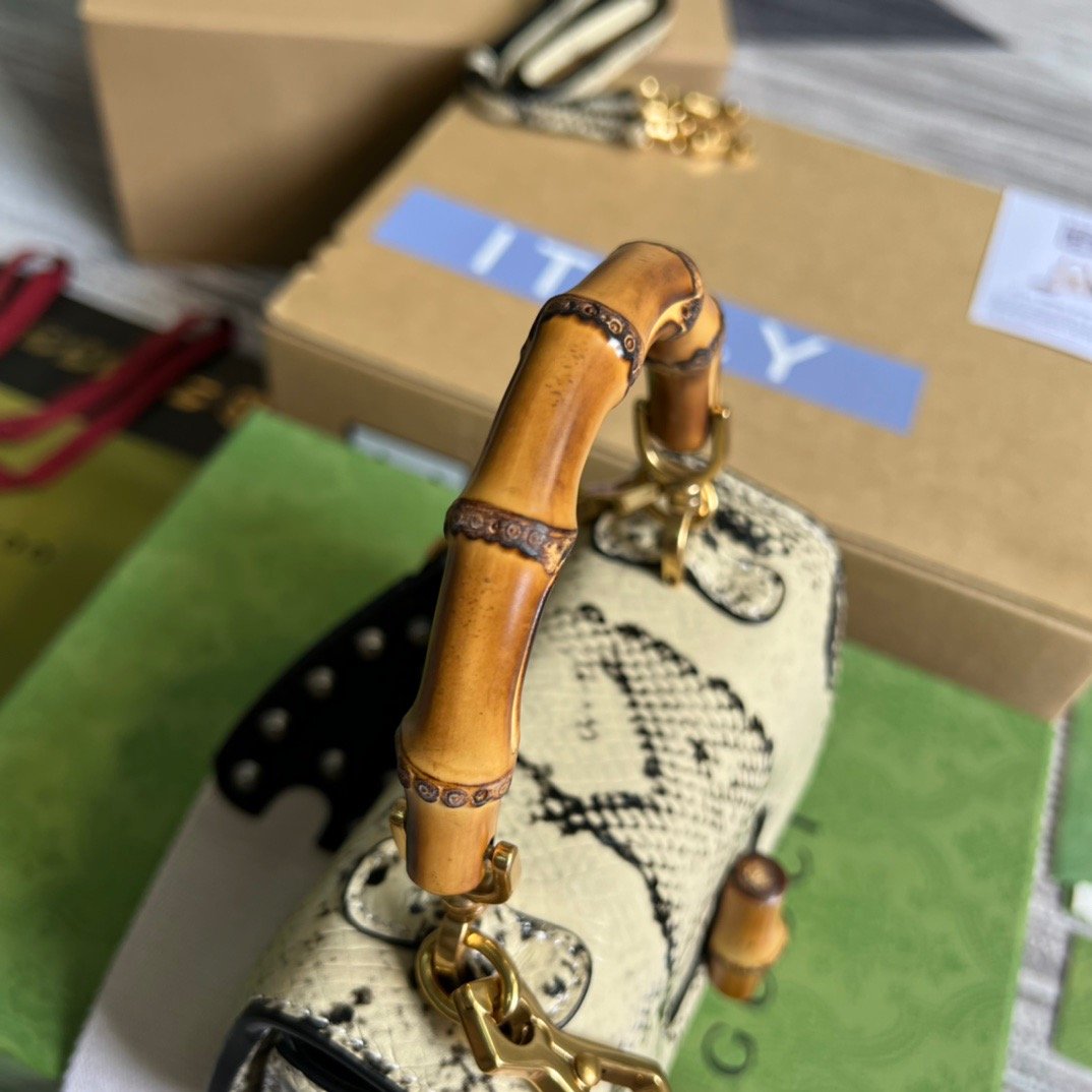 gg Bamboo 1947 Mini Top Handle Bag Natural For Women, Women’s Bags 6.7in/17cm gg