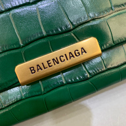 Balen Triplet Small Bag Crocodile Embossed Green, For Women,  Bags 8.3in/21cm