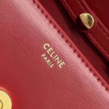 CE Card Holder On Chain Triomphe Red For Women 4in/11cm 10J743DPV.27VD