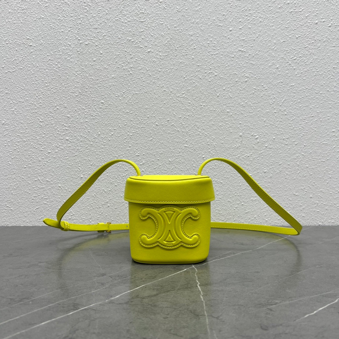 CE Small Box Cuir Triomphe Yellow For Women 4in/11cm 