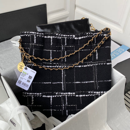 CHL 22 Handbag Gold Hardware Black For Women, Women’s Handbags, Shoulder Bags 14.2in/36cm AS3262