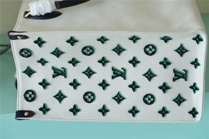 LV Onthego GM Monogram Giant And Raffia White/ Black For Women,  Shoulder And Crossbody Bags 41cm/16.1in LV 