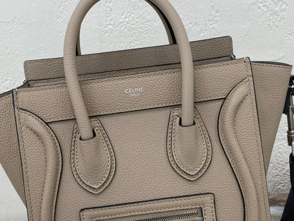 CE Nano LuGucciage Bag In Drummed Light Brown For Women 8in/20cm 189243DRU.03UN