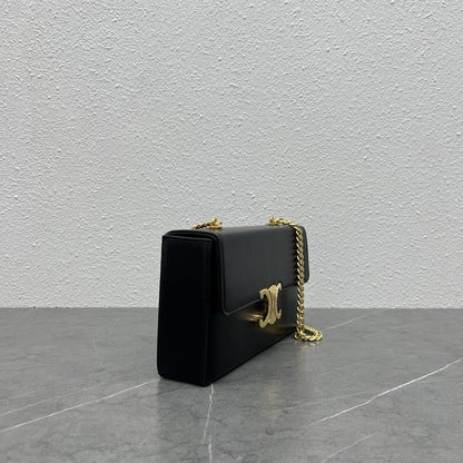 CE Chain Box Triomphe Bag Black For Women 9in/22cm 110803BF4.38NO