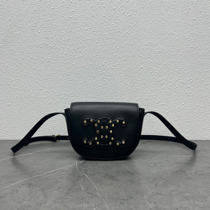 CE Folco Cuir Triomphe With Studs Black For Women 7in/19cm