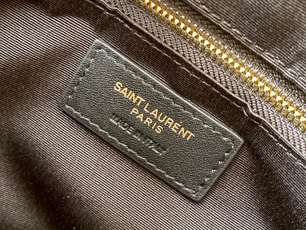 YSSL Loulou Medium Chain Bag In Matelasse "Y" Black With Gold Hardware For Women 12.5in/32cm YSL 5749461U8671000