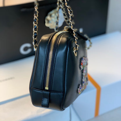CHL Camera Cubic Diamonds Black Bag For Women 12.5cm/4.9in