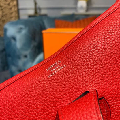 HM Evelyne III 29 Bag Red With Silver-Toned Hardware For Women, Shoulder And Crossbody Bags 11.4in/29cm