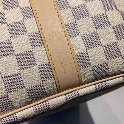 LV Keepall Bandouliere 55 Damier Azur Canvas For Women,  Travel Bags 21.7in/55cm LV N41429