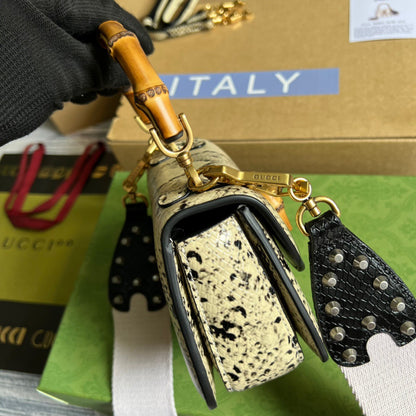 gg Bamboo 1947 Mini Top Handle Bag Natural For Women, Women’s Bags 6.7in/17cm gg