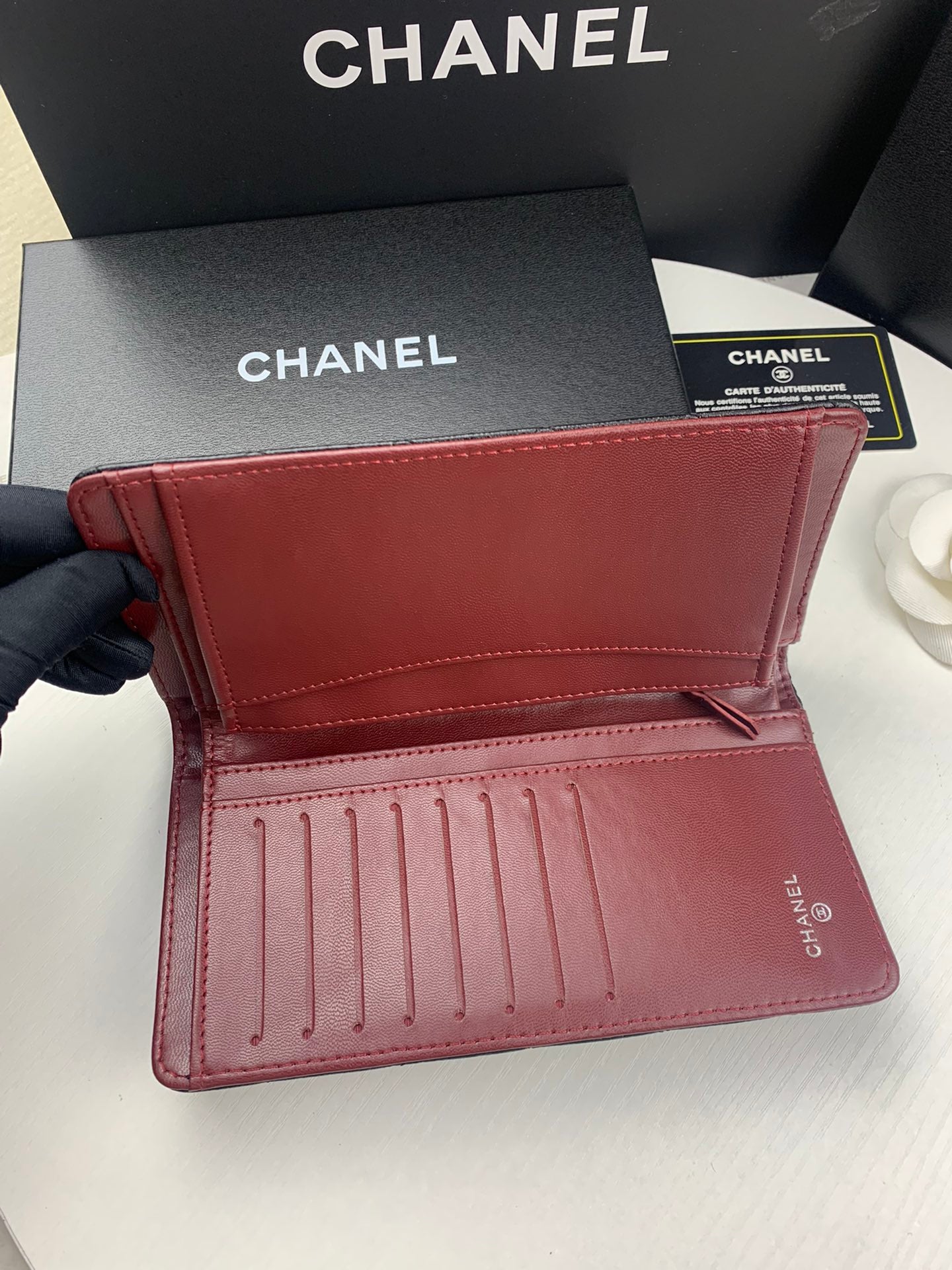 CHL BLACK CAVIAR LEATHER CLASSIC LONG FLAP WALLET 19.5CM