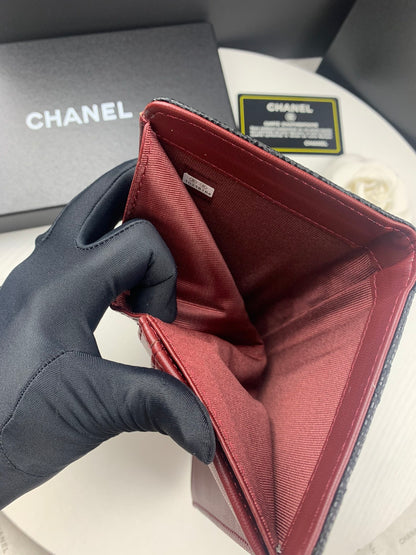 CHL BLACK CAVIAR LEATHER CLASSIC LONG FLAP WALLET 19.5CM