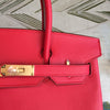 HM Birkin Red For Women Gold Toned Hardware 11.8in/30cm