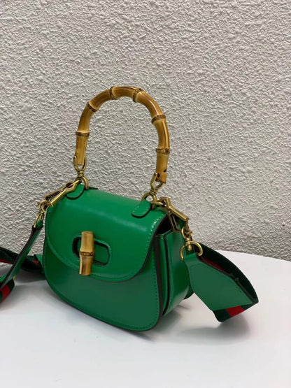 gg Bamboo 1947 Small Top Handle Bag Green  For Women 8.3in/21cm gg 675797 10ODT 3384