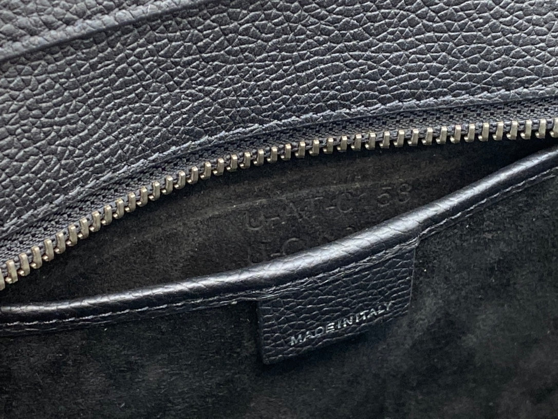 CE Nano LuGucciage Bag In Drummed Black For Women 8in/20cm 189243HSC.38NO
