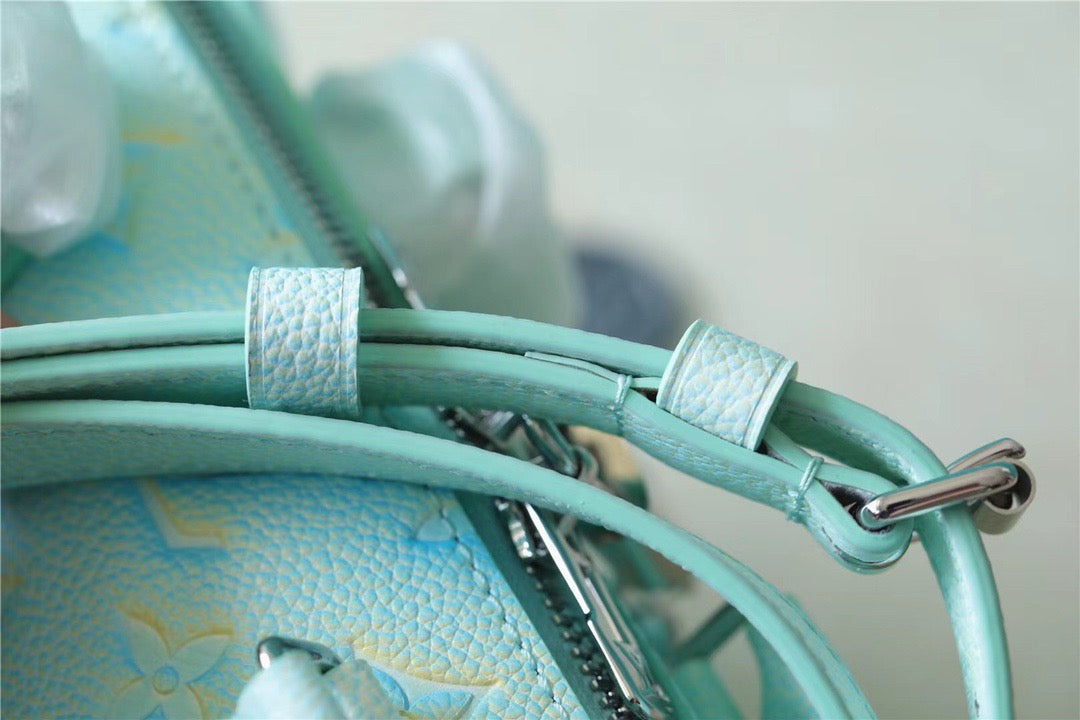 LV Speedy Bandouliere 20 Monogram Empreinte Vert D’eau Green For Women,  Shoulder And Crossbody Bags 20.5cm/8.1in LV M46092