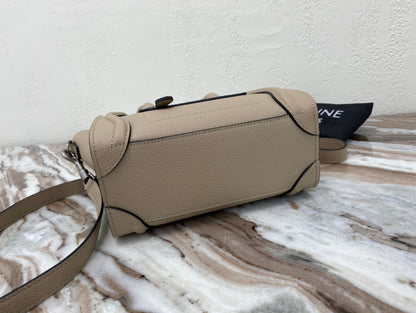 CE Nano LuGucciage Bag In Drummed Brown For Women 8in/20cm 