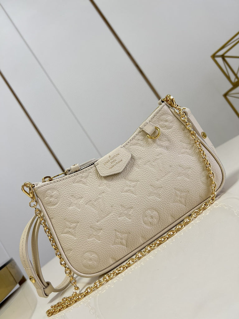 LV Easy Pouch On Strap Monogram Empreinte Crème White For Spring 