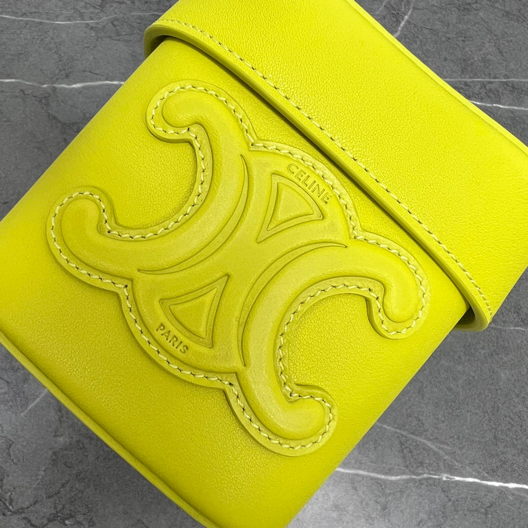 CE Small Box Cuir Triomphe Yellow For Women 4in/11cm 