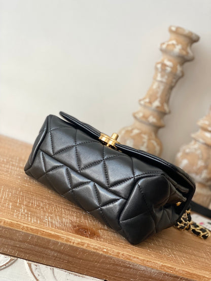 CHL Classic Diamond Flap Bag Black For Women, Women’s Bags 9.1in/23cm