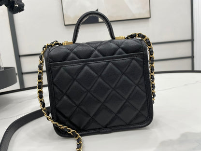 CHL 22K Flap Bag Black For Women, Women’s Bags 8.1in/20.5cm