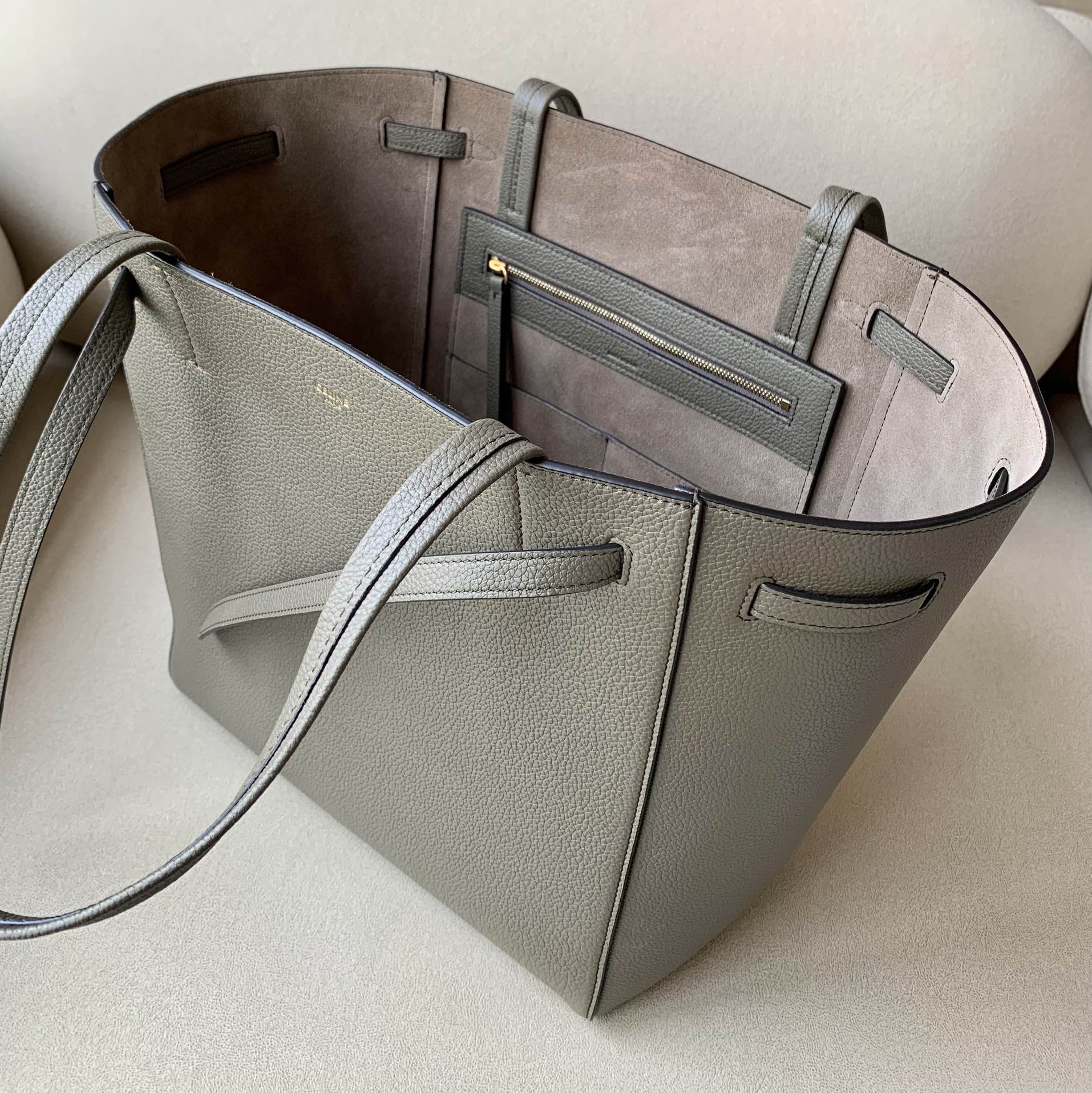 CE Small Cabas Phantom In Soft Grained Brown For Women 12in/31cm