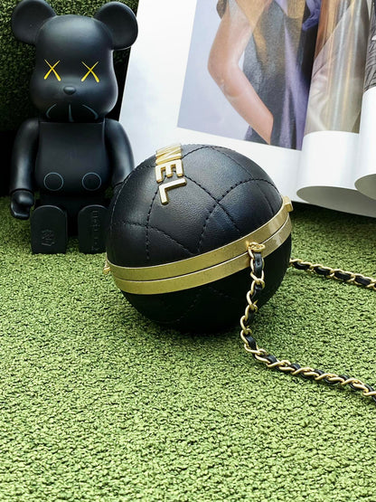 CHL Ball Bag Black and Gold Chain Bag For Women 23.5cm/9.25in
