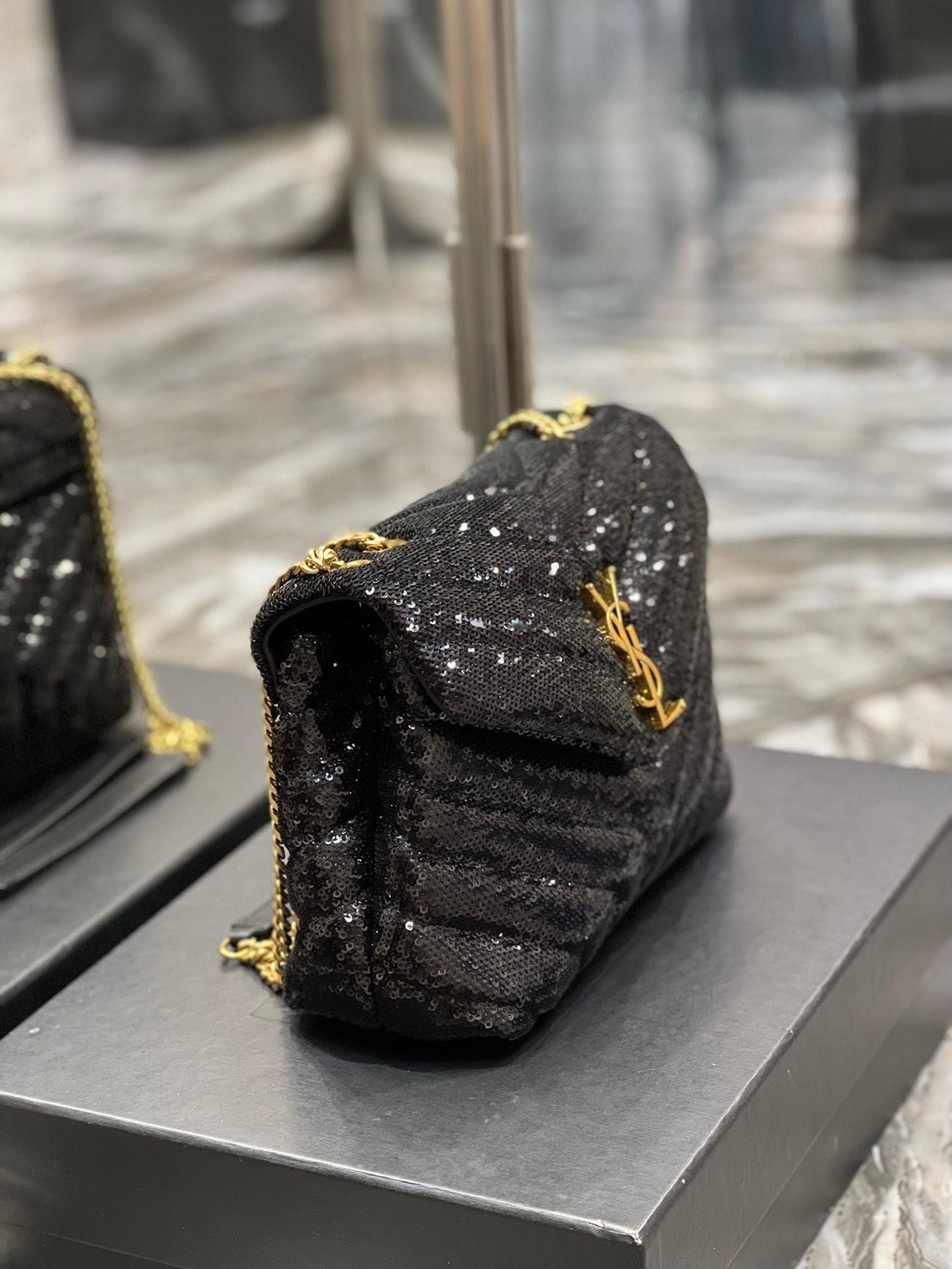 YSSL Loulou Small Chain Bag Black For Women, Women’s Bags 9in/23cm YSL 494699FAAER1000