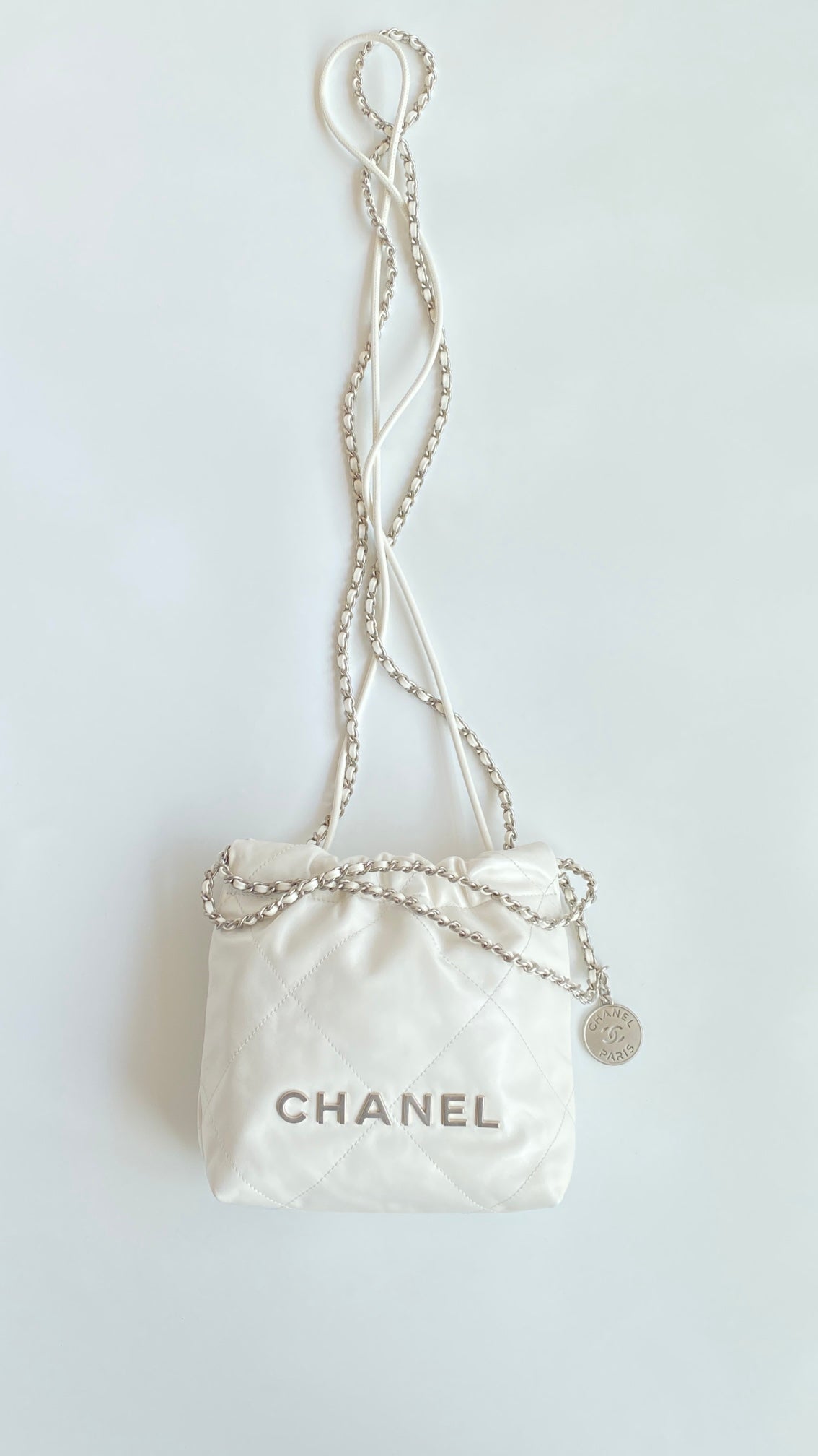 CHL 22 MINI BAG SILVER TONE WHITE 7,1IN/18CM