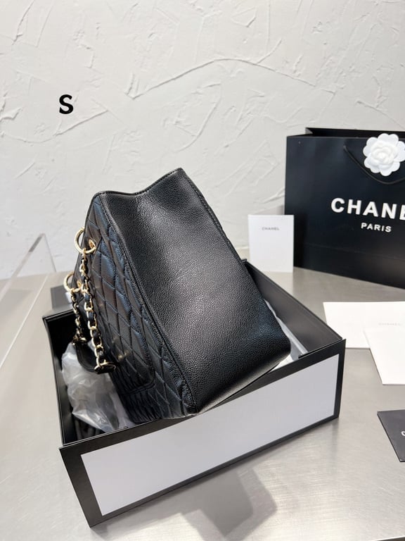 CHL 34CM BLACK CAVIAR GRAND SHOPPING TOTE BAG