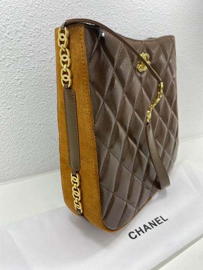 CHL 22s PEARL CRUSH HOBO BAG LAMBSKIN 28CM KHAKI