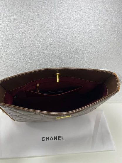 CHL 22s PEARL CRUSH HOBO BAG LAMBSKIN 28CM KHAKI