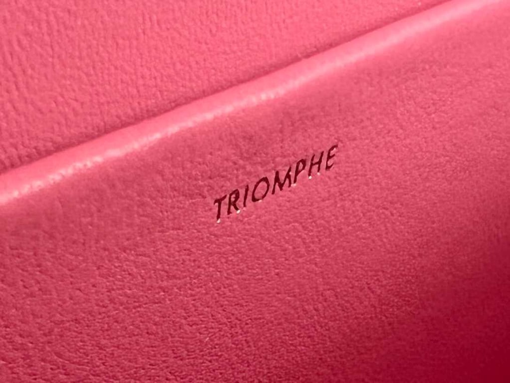 CE TRIOMPHE SHOULDER BAG IN SHINY CALFSKIN PINK