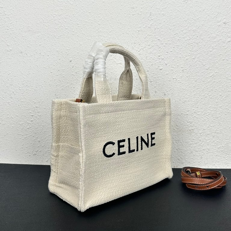 CE SMALL CABAS THAIS IN TEXTILE WITH JACQUARD IN WHITE 25CM