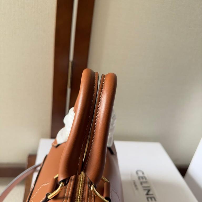 CE  SMALL BOSTON BAG IN SMOOTH CALFSKIN WITH CUIR TRIOMPHE BROWN
